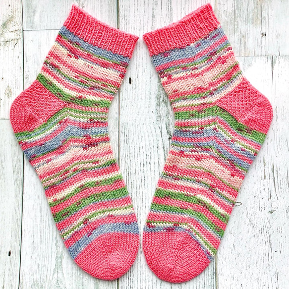 オパール毛糸の手編み靴下【KFS気仙沼・桜】 靴下 Yuima-ru 通販