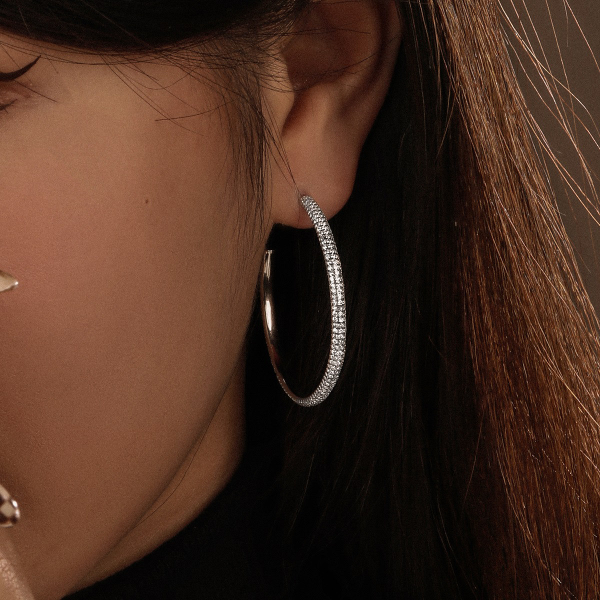 【韓国ファッション】フープピアス　Silver925　ピアス　シルバーピアス　シンプルで上品なデザイン