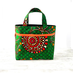 ♦︎再販♦︎ アフリカ布　トートバック　マリーゴールド　グリーン　アフリカン 2枚目の画像