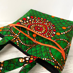 ♦︎再販♦︎ アフリカ布　トートバック　マリーゴールド　グリーン　アフリカン 8枚目の画像