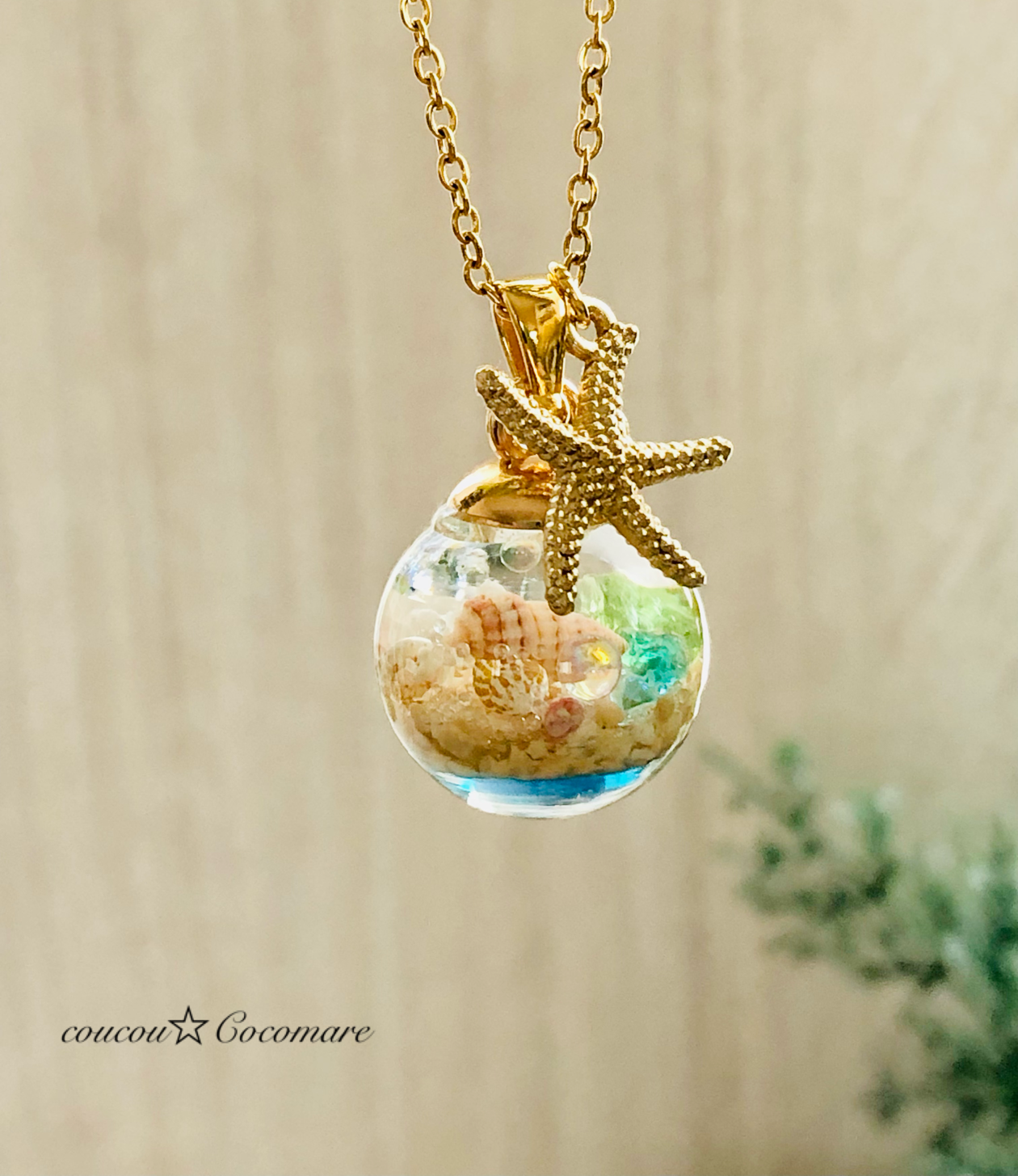 ❤️チャルメラ❤️星の海　小さな水族館　Sea drop✩。°ネックレス ❤️チャルメラ様専用❤️星の海 小さな水族館 Sea drop