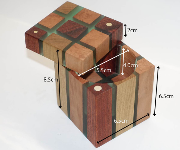 【新作！】ウッドレジンボックス：桜＋ペアーウッド＋サティーネ 11枚目の画像