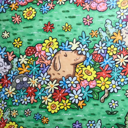 【暖かな日】　花　猫　犬　アート　マーカー　イラスト　原画 7枚目の画像