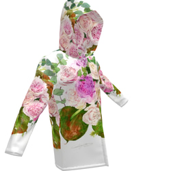 梅雨対策アイテム【受注製作】和バラと竹の花　レインコート　防水ジャケット 8枚目の画像