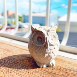 mor-owl　【モルタル　フクロウ　置物】 2枚目の画像