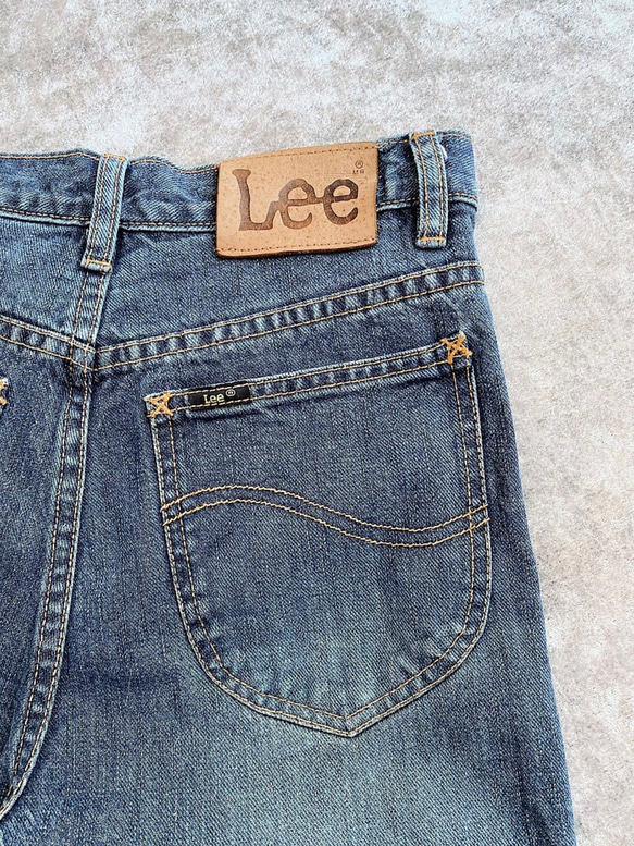 lee/W29ブルーとグリーンのブラシカラーカジュアルクラシックメンズデニムデニムショーツレトロフィットヴィンテージ以来 5枚目の画像