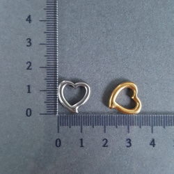 [2pcs] オール サージカル ステンレス ハートパーツ  金属アレルギー対応 4枚目の画像