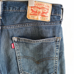 levis / 511 W32 輕淺青澀灰海藍 男牛仔短 褲自改古著 vintage 第5張的照片