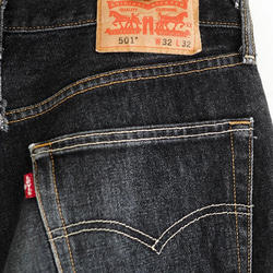 levis / 501xx W32 素面黑灰男丹寧牛仔短褲 自改古著 vintage 第6張的照片