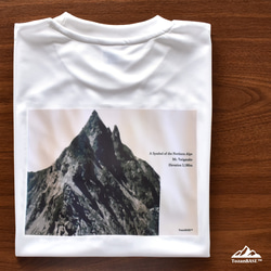 槍ヶ岳 バックプリント Tシャツ ホワイト グレージュ ドライ 吸水速乾 山 登山 迷彩 カモフラージュ柄 9枚目の画像