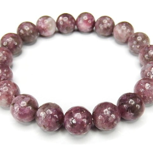 逸品一点物天然石AAA紫紅ルビー円玉濃い目約9.5mmブレスレット貴石の王