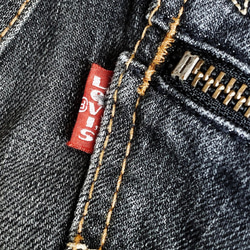 levis / 507 W30 灰黑拉鍊 男丹寧牛仔短褲 古著自改古著 vintage 第9張的照片