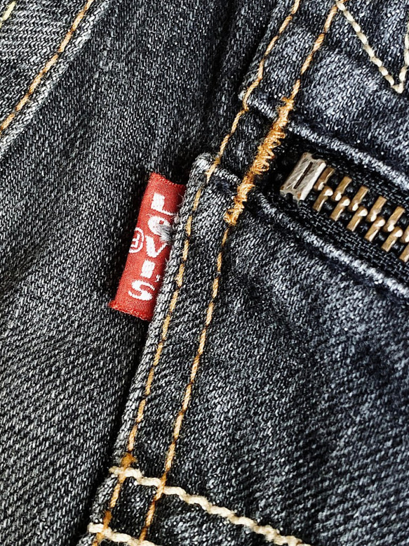 levis / 507 W30 灰黑拉鍊 男丹寧牛仔短褲 古著自改古著 vintage 第9張的照片