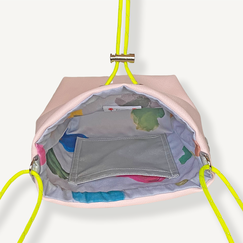 “受注制作” Fringe Kinchaku "L.Pink×Fluorescent Yellow"