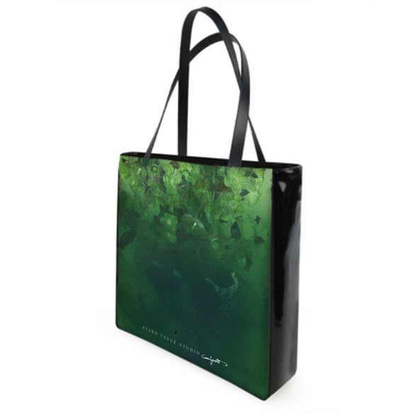 雨季措施2023 [Made-to-order]“Green mist 2”聖誕玫瑰防水購物環保袋 第1張的照片