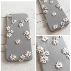 ふっくら小花刺繍　iPhoneケース 7枚目の画像