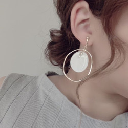 3color big hoop pierce/earring(White) [cc] 3枚目の画像