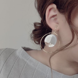 3color big hoop pierce/earring(White) [cc] 2枚目の画像