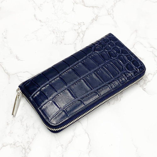 【美品】JRA　クロコダイル　エキゾチックレザー　がま口財布 クロコダイルレザーがま口財布（コインケース）｜sankyo shokai