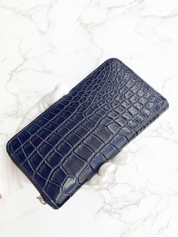 クロコダイル長財布！マットクロコ！JRAタグ付き!日本製！ 日本製 JRA クロコダイル 長財布 束入れ 一枚革 センター取り