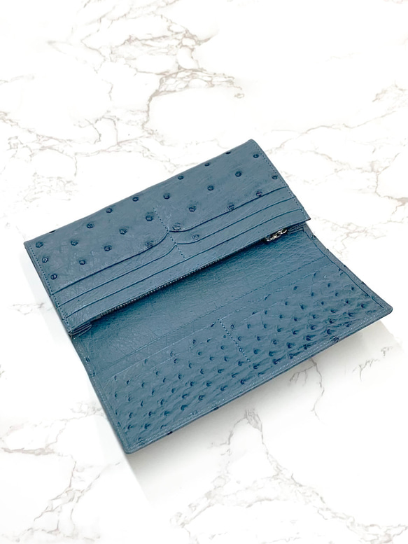 日本製　上質　クライン・カルー　オーストリッチ　薄型　ロングウォレット　長財布　 無双　エキゾチックレザー 4枚目の画像