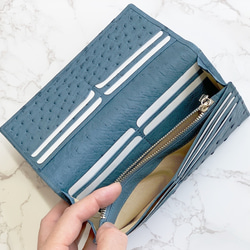 日本製　上質　クライン・カルー　オーストリッチ　薄型　ロングウォレット　長財布　 無双　エキゾチックレザー 9枚目の画像