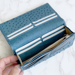 日本製　上質　クライン・カルー　オーストリッチ　薄型　ロングウォレット　長財布　 無双　エキゾチックレザー 8枚目の画像