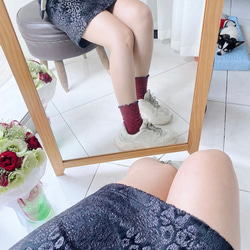 黑紫色燙金裂紋豹紋青春日誌 古董古著金絲 絨A字裙 skirt vintage 第7張的照片