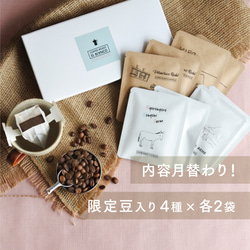 限定豆入り！EL BLANCOおすすめDRIP BAG 8個set  [ 自家焙煎 コーヒー4種  内容月替わり ] 1枚目の画像