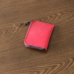 ロロマレザーのコインケース　ポーチ　カードケース　パスケース　赤 5枚目の画像