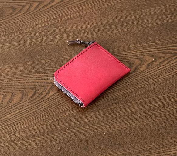 ロロマレザーのコインケース　ポーチ　カードケース　パスケース　赤 6枚目の画像