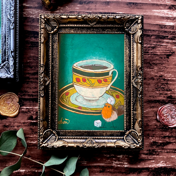 油彩画coffee time