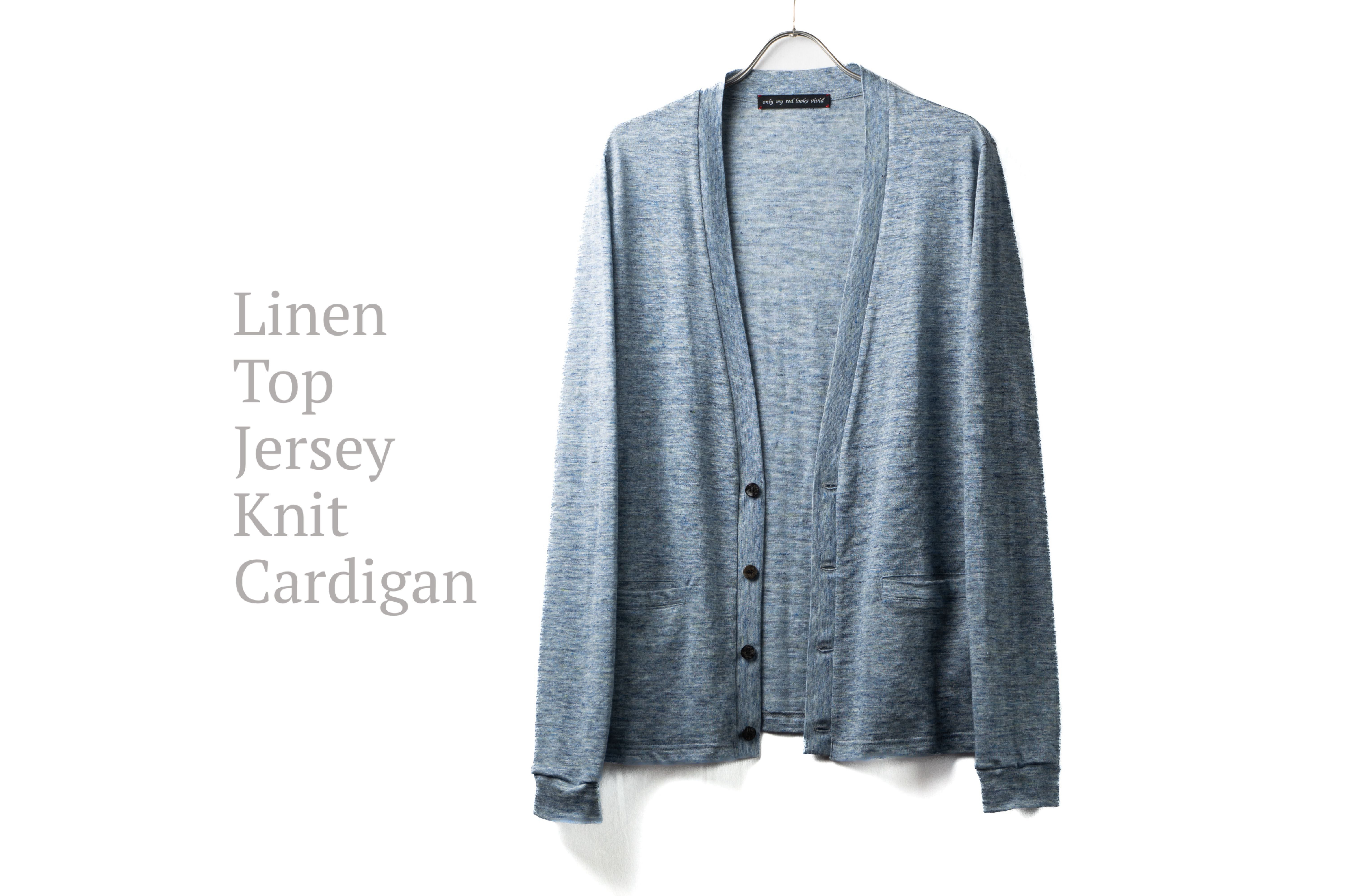 リネントップ天竺ニットカーディガン[only my red looks vivid]