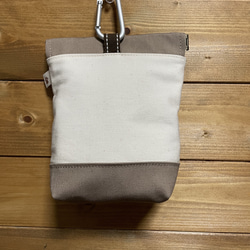 撥水帆布の消臭肉球マナーポーチ　口大きめ 3枚目の画像