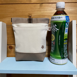 撥水帆布の消臭肉球マナーポーチ　口大きめ 6枚目の画像