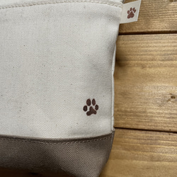 撥水帆布の消臭肉球マナーポーチ　口大きめ 4枚目の画像