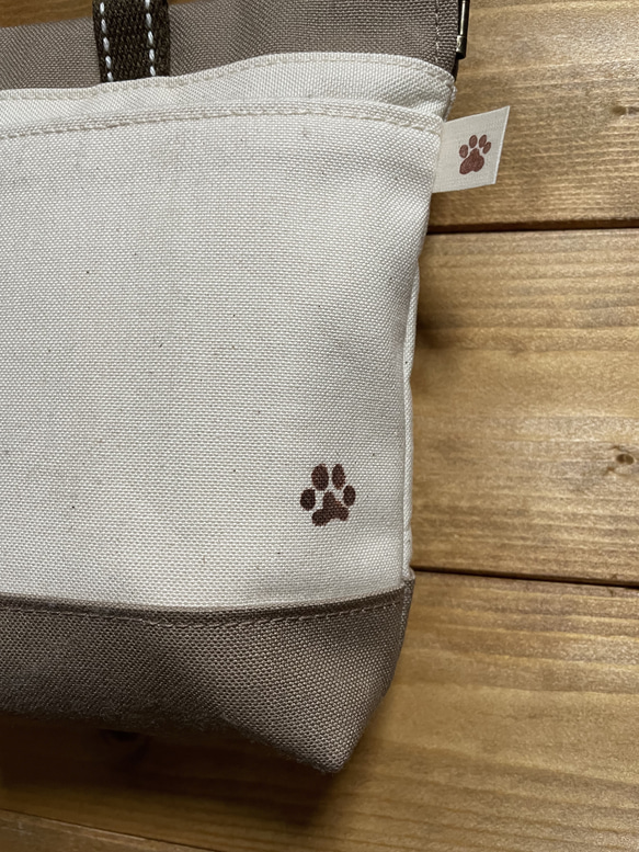 撥水帆布の消臭肉球マナーポーチ　口大きめ 4枚目の画像