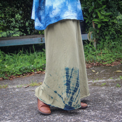 shibori knit skirt ✳︎柳茶色＊ 【受注製作】 4枚目の画像