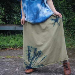 shibori knit skirt ✳︎柳茶色＊ 【受注製作】 3枚目の画像