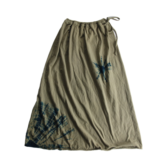 shibori knit skirt ✳︎柳茶色＊ 【受注製作】 2枚目の画像