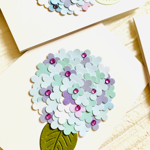 ☆数量限定☆ 紫陽花のミニメッセージカード バースデーカード等 3枚