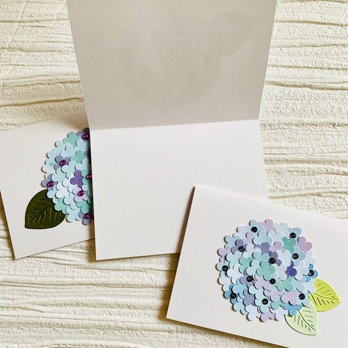 ☆数量限定☆ 紫陽花のミニメッセージカード バースデーカード等 3枚