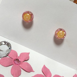 【送料無料】桜のピンクレモネード/ピアス 2枚目の画像
