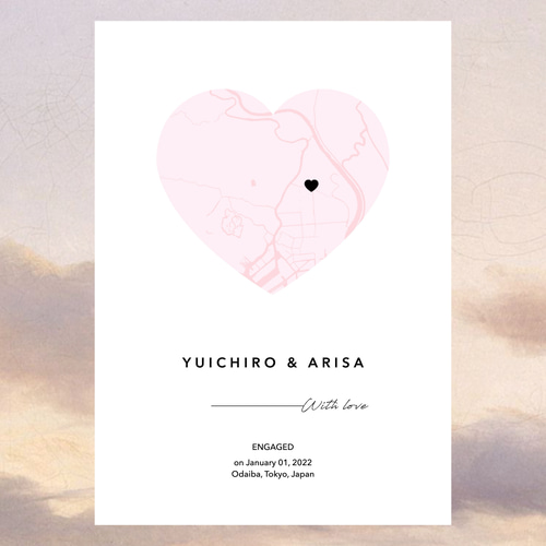 ウェルカムボード | ハートマップ | ラブストーリー | おしゃれな婚約