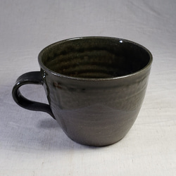 緑・灰釉マグカップ(黒土) No.33 2枚目の画像