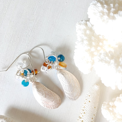 ❁Sunset shell earrings silver925❁ヴィンテージのシェル 9枚目の画像