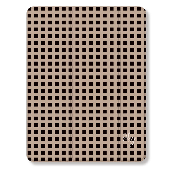 チェック iPad カバー ケース ペン収納 軽量 背面クリア 2枚目の画像