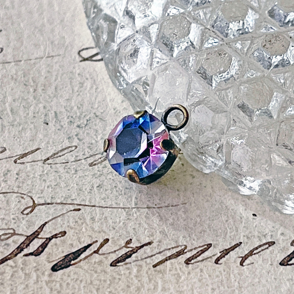 Glass Pendant Round 約10mm×7mm [PDT-727]＊1個＊Vintage＊ 1枚目の画像