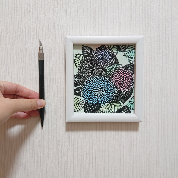 切り絵【紫陽花】 2枚目の画像