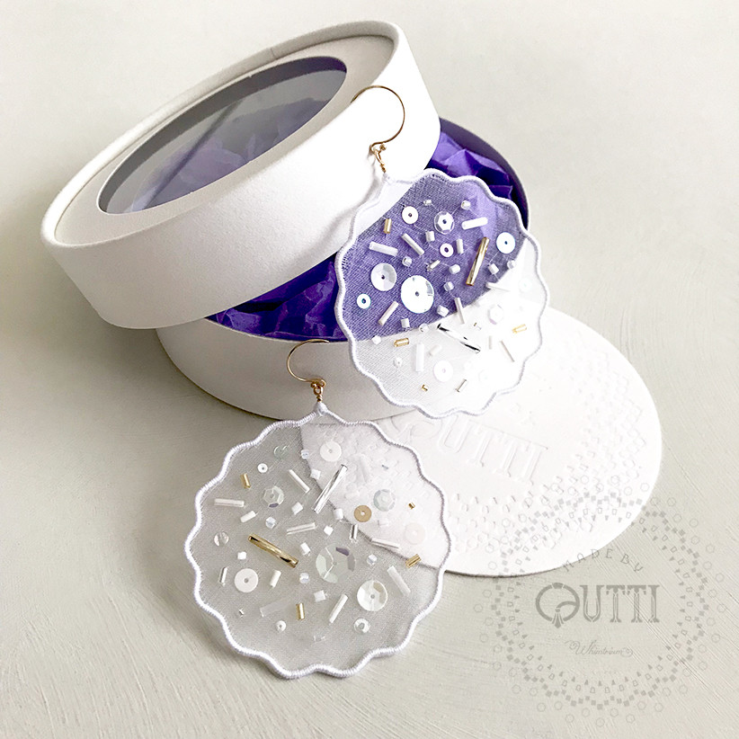 14KGF/刺繍: 'Air Biscuit' P/E #55.WT　-ﾋﾟｱｽ/ｲﾔﾘﾝｸﾞ 6,660円